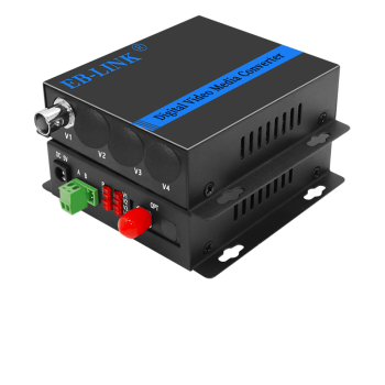 EB-LINK EB-RS-1V1D视频光端机1路纯视频+1路485反向数据数字模拟高清监控光纤延长器单模单芯FC接口