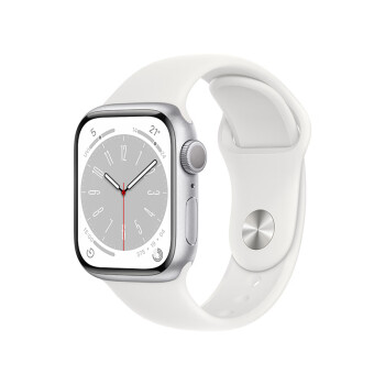 Apple【官方翻新机】Watch Series 8 S8 GPS款41毫米银色铝金属表壳白色运动型表带【二手】【准新机】