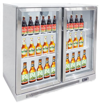 TYXKJ吧台式啤酒柜商用不锈钢冷藏展示柜饮料冷柜酒吧移门冰箱 不锈钢两开门（920*500*900）mm
