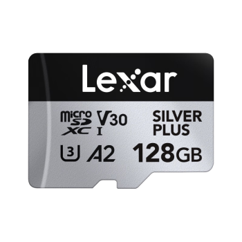 雷克沙（Lexar）128GB TF（MicroSD）存储卡 V30 4K 读205MB/s 无人机运动相机游戏机内存卡（SILVER PLUS）