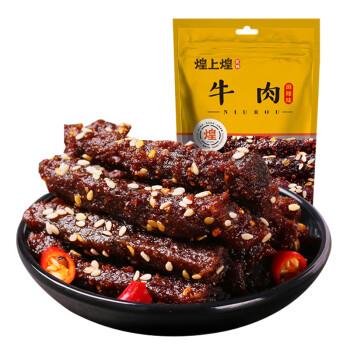煌上煌（Huangshanghuang） 解馋肉类休闲零食组合 原味猪肉脯100g*2+麻辣牛肉100g