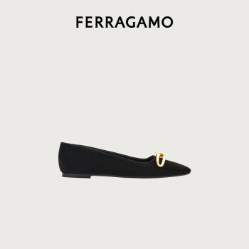 菲拉格慕（Ferragamo）女黑色平底鞋 0769576_1D _ 75 /38码礼物送女友