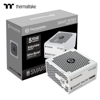 Thermaltake（Tt）额定700W Smart 700W 电脑电源 白色（80PLUS认证/主动式PFC/智能温控风扇/支持背线）