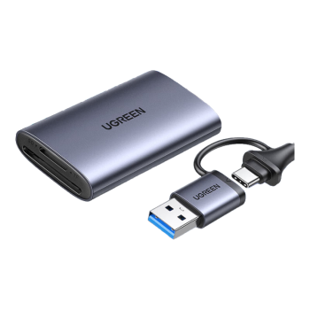 绿联（UGREEN）USB/Type-C高速4.0读卡器 SD/TF双卡同读 适用电脑苹果15/iPad/单反/手机 支持UHS-I/II卡 0.5m线
