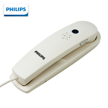 飞利浦(PHILIPS）电话机座机 固定电话 办公家用 壁挂机 桌壁两用 免电池  一键拨号TD2801白色