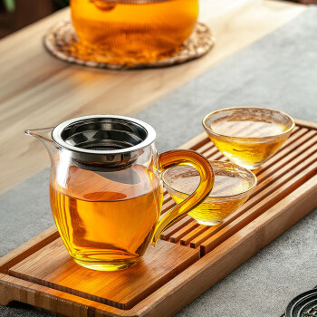 格娜斯玻璃公道杯带茶漏耐热加厚茶海公杯分茶器带茶滤功夫茶具配件