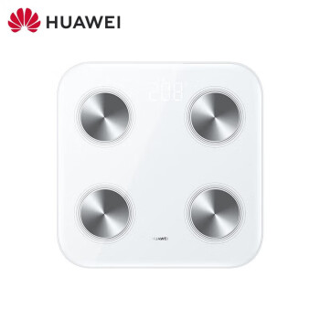 华为（HUAWEI）智能体脂秤 3 WiFi版 电子秤体重秤家用 14项身体数据/检测精准/WiFi蓝牙双连接 雅致白