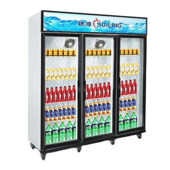 穗凌冰柜展示柜 商用大容量立式风直冷冰箱 冷风循环冷藏保鲜三门饮料展示柜LG4-1200M3F