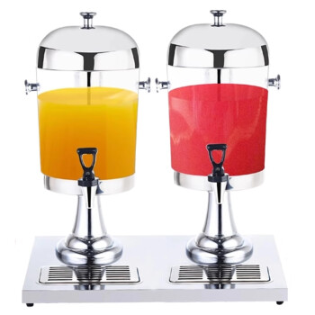 苏勒商用不锈钢果汁鼎双缸奶茶桶单头双头自助餐饮料机冷饮机果汁机   双头16升（加厚款）
