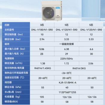 美的空气能热水器家用采暖美的6匹低温采暖机DNL-V140N1-5R0 包3米安装