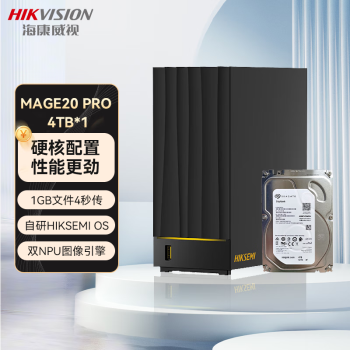 海康威视（HIKVISION）NAS存储Mage20PRO网络存储服务器个人家用网盘相册备份标配(4TB*1)