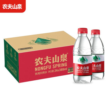 农夫山泉饮用天然水380ml*24瓶 整箱装 瓶装水 家用商用批发装