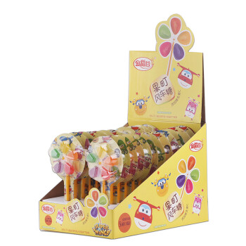 典趣 金稻谷果町风车棒棒糖24支/盒  创意水果糖 儿童休闲零食
