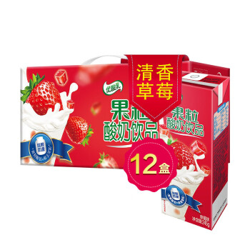 伊利康美包 优酸乳 果粒酸奶饮品 草莓味245g*12盒饮品 整箱