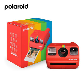 Polaroid 宝丽来 Go Gen2 一次成像袖珍型拍立得 mini便携复古胶片相机 红色+白框相纸16张+黑白相纸16张