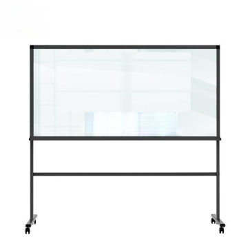 得力180*90cm H型磁性钢化玻璃带架子白板 办公会议写字板 黑板 8739