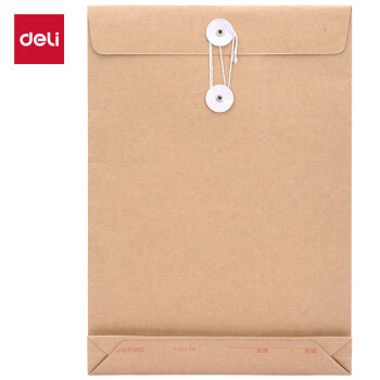 得力(deli)10只/A4混浆250g牛皮纸档案袋 侧宽4cm 投标档案袋文件保护财务票据收纳 