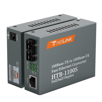 netLINK HTB-1100S-25KM 光纤收发器 百兆单模双纤光电转换器 0-25公里 DC5V 一对