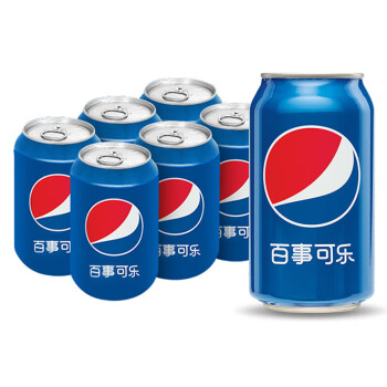 百事可乐  Pepsi 碳酸饮料 330ml*6听 整箱 新老包装随机发货