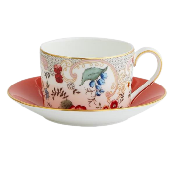 WEDGWOOD威基伍德漫游美境杯碟套组 洛可可花卉180ml骨瓷欧式下午茶咖啡具