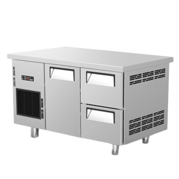 NGNLW抽屉式冷藏冷冻柜操作台工作台冰箱冰柜商用风冷无霜不锈钢   1.5米一门两抽屉