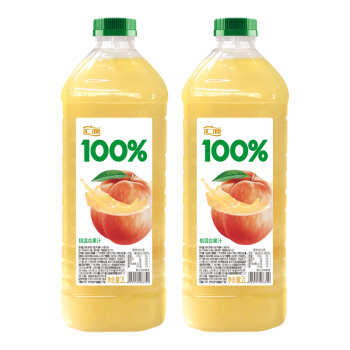 汇源100%桃混合果汁2000ml*1瓶2L尝鲜装家庭分享装量贩