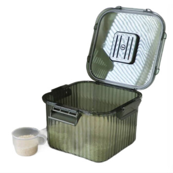 鲁凤来 米桶 家用防虫防潮密封米桶米箱米缸 PET塑料猫粮狗粮桶 5L