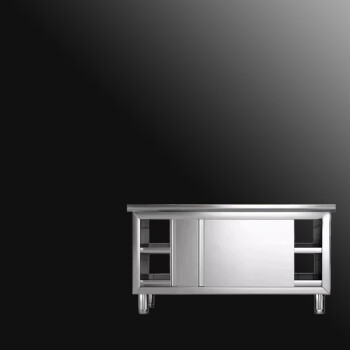 QKEJQ商用304不锈钢拉门工作台厨房操作台柜台面切菜桌   国标304：1.0特厚款 （双通）  120x80x80cm 