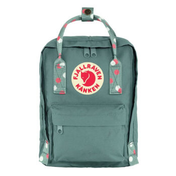 FJALLRAVEN北极狐双肩包男女背包书包23561-664-916霜绿色/五彩底纹7L 礼物送女生  