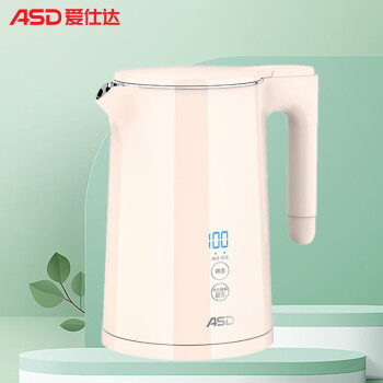爱仕达（ASD）电水壶 316L双层不锈钢防烫1.5L大容量可视温度烧水壶AW-S15G327