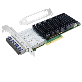 EB-LINK intel 82599芯片PCI-E X8万兆四口光纤网卡含SFP+10G单模光模块服务器网络适配器支持融合存储