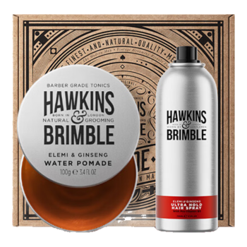 HAWKINS & BRIMBLE霍金斯小银罐发油定型喷雾套装（发油+定型喷雾）