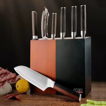 十八子作厨房套刀锋利菜刀专用组合厨师全套切菜刀 相映七件套S2205