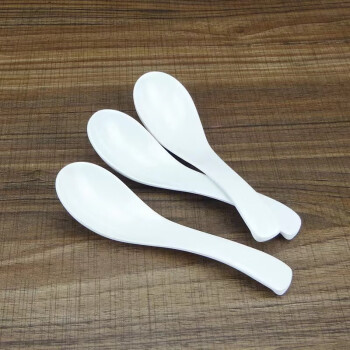 ZGYFJCH 商用密胺勺子调羹汤勺韩式长款圆勺汤匙仿瓷白色小号