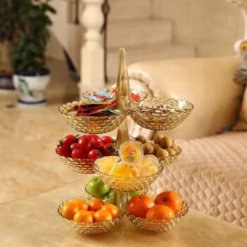 利瑞芬多层水果盘可旋转叠加水果盘客厅家用果盘干果零食盘现代茶