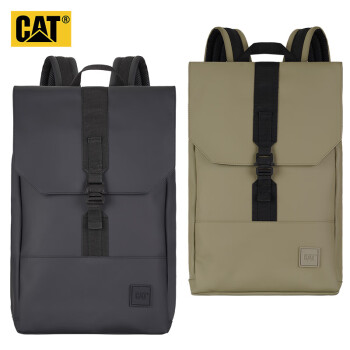 CAT双肩包大容量15.6英寸电脑背包PU大学生书包户外男女黑84516
