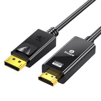 毕亚兹 DP转HDMI转接线 4K高清连接线1.2版 DisplayPort转hdmi公对公视频线 电脑接电视转换器线 1.8米 