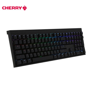 CHERRY MX2.0S 机械键盘 游戏键盘 电脑办公键盘 RGB混光键盘 有线键盘 樱桃无钢结构 黑色RGB灯光 红轴