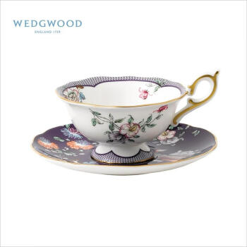 WEDGWOOD威基伍德 漫游美境杯碟套组 单人骨瓷欧式下午茶咖啡具 午夜彩鹤