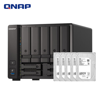 威联通（QNAP）TS-h973AX 8G 9盘位万兆nas网络存储 磁盘阵列 混合式硬盘配置（含硬盘10T*5）