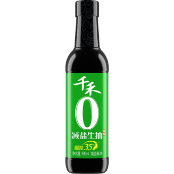 千禾 酱油 减盐35% 特级生抽 500ml 不加添加剂