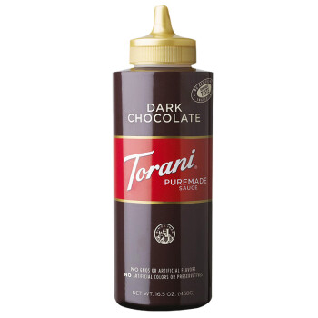 TORANI特朗尼 进口黑巧克力酱（调味酱）烘焙咖啡甜品淋酱468g