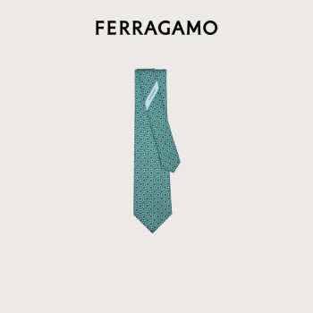 菲拉格慕（Ferragamo）男士绿色桑蚕丝领带 0768558 礼物 送男友