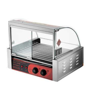 苏勒 烤肠机商用小型全自动烤火腿肠烤丸子 烤香肠热狗机   10管双温控带置物架 