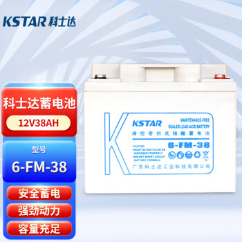 科士达（KSTAR)12V38AH固定性密封免维护蓄电池6-FM-38适用于UPS不间断电源