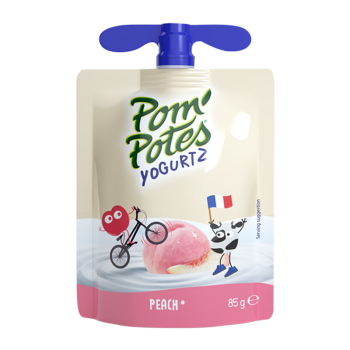 法优乐（POM'POTES）儿童酸奶法国原装进口零食水蜜桃味85g*1袋