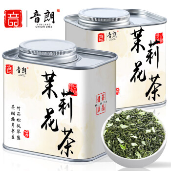 音朗茶叶 茉莉花茶 2024新茶嫩芽浓香型自己喝广西花茶罐装80g