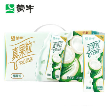 蒙牛 真果粒椰果粒 康美苗条装250g*12盒 儿童学生早餐牛奶饮品饮料