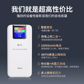 格行随身wifi充电宝移动wifi6无线免插卡上网卡便携2024款路由器车载