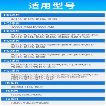 普湃适用飞利浦剃须刀头HQ3/PQ1系列HQ4刀头刀网配件适配HQ46/HQ30/PQ189两个刀片+两个刀网+刀头支架